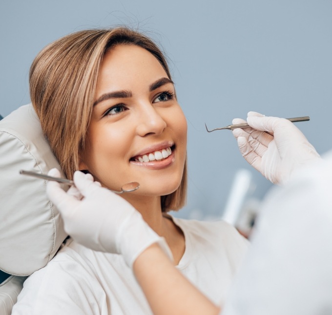 Woman receiving dental checkup for preventive dentistry in Albuquerque